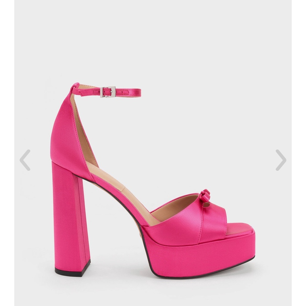 Charles and Keith Verona Recycled Polyester Platform Sandal Pink